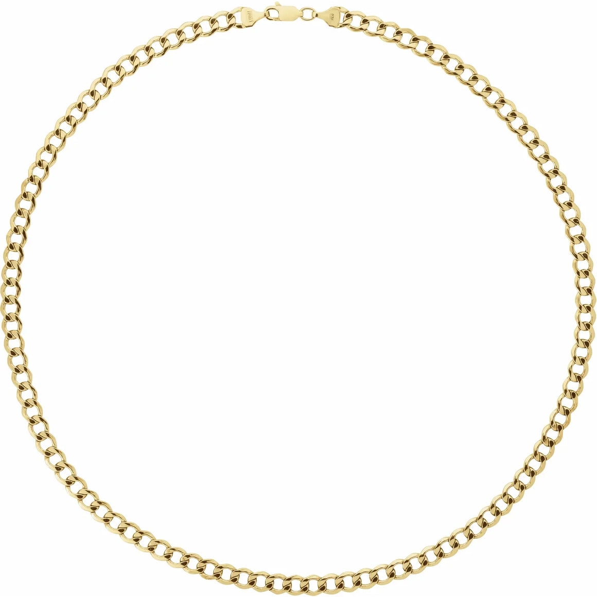 14K Yellow Gold 5.3 mm Lightweight Curb Chain Necklace