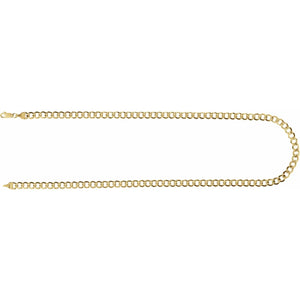 14K Yellow Gold 5.3 mm Lightweight Curb Chain Bracelet