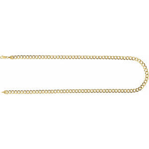 14K Yellow Gold 5.3 mm Lightweight Curb Chain Necklace