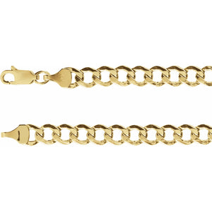 14K Yellow Gold 5.3 mm Lightweight Curb Chain Necklace