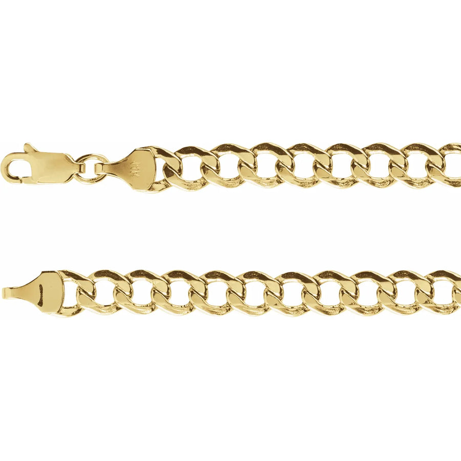 14K Yellow Gold 5.3 mm Lightweight Curb Chain Necklace