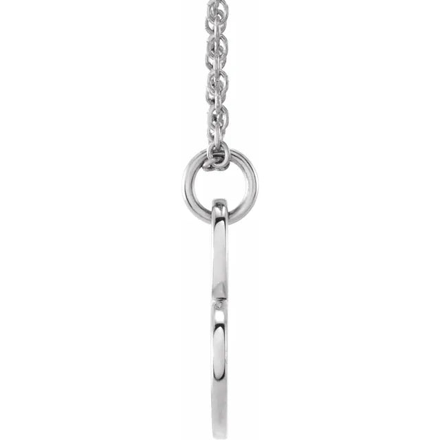 14K White Gold Engravable Sideways Heart Necklace