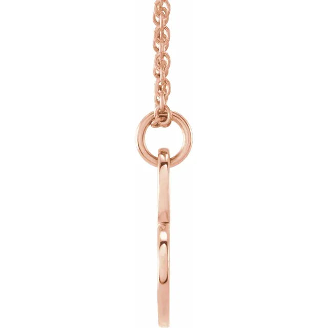 14K Rose Gold Engravable Sideways Heart Necklace