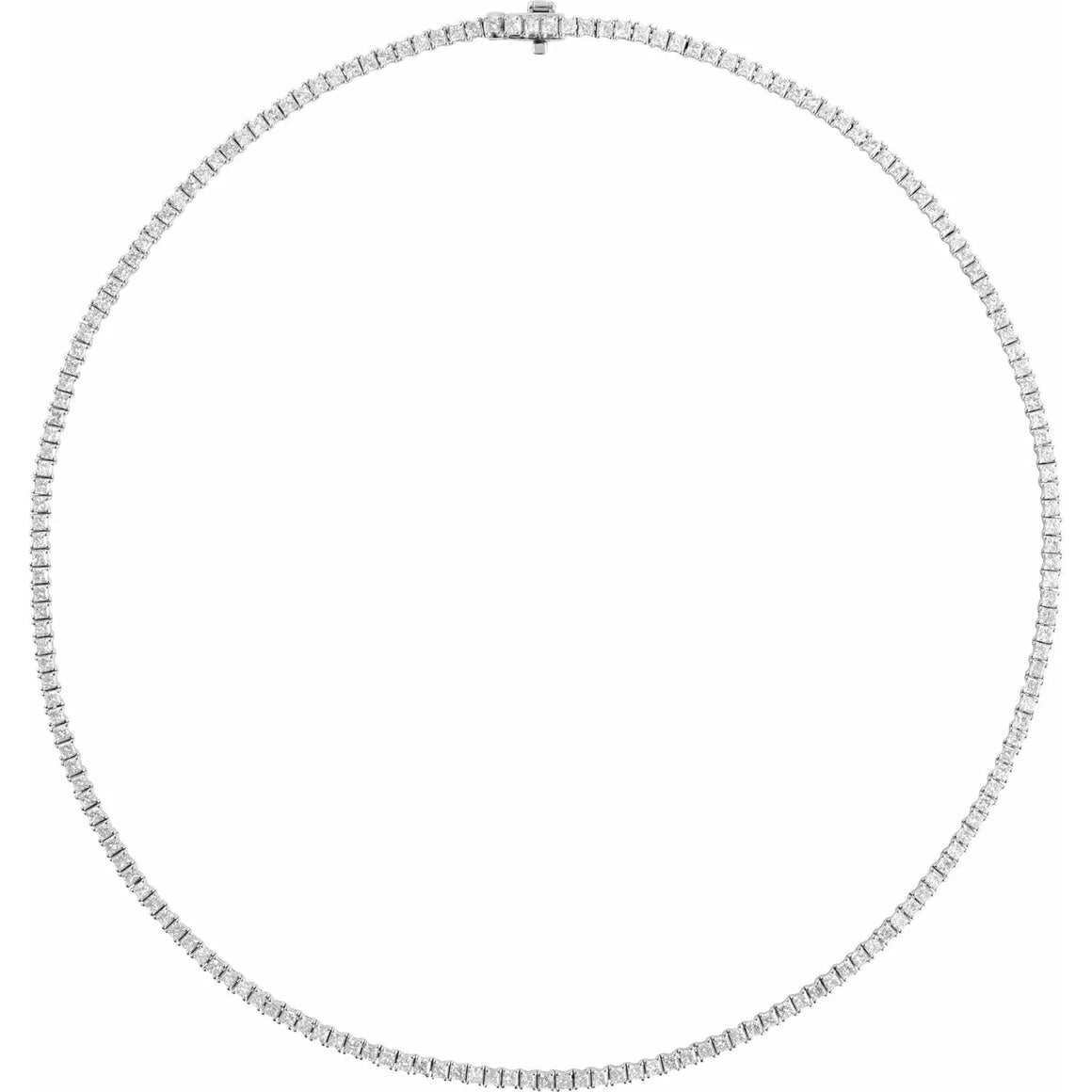 Endless Diamonds 7 And 1/4 Carat Lab Grown Diamond Solid 14K White Gold 16 Inch Tennis Necklace