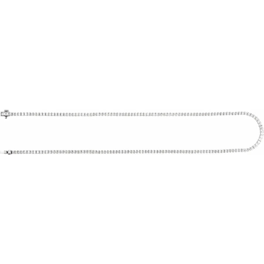 Endless Diamonds 7 And 1/4 Carat Lab Grown Diamond Solid 14K White Gold 16 Inch Tennis Necklace