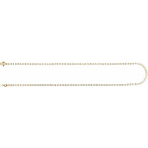 Endless Diamonds 7 And 1/4 Carat Lab Grown Diamond Solid 14K Yellow Gold 16 Inch Tennis Necklace