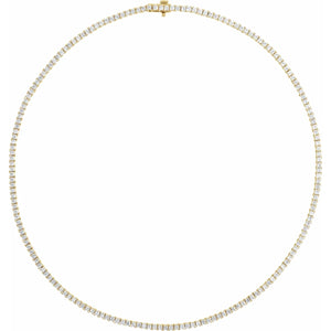 Endless Diamonds 7 And 1/4 Carat Lab Grown Diamond Solid 14K Yellow Gold 16 Inch Tennis Necklace