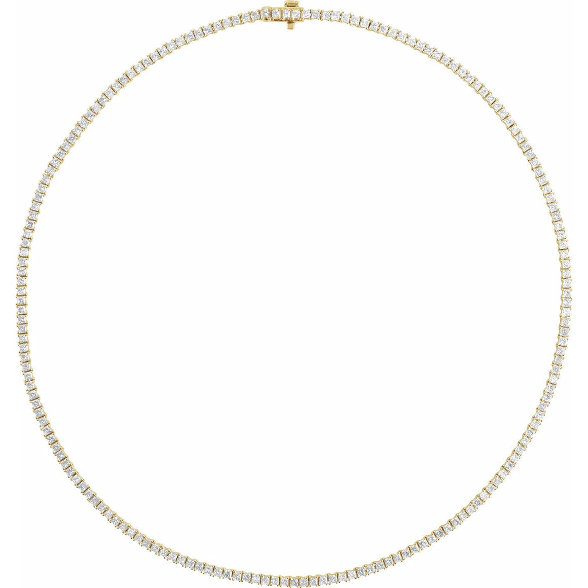 Endless Diamonds 7 And 1/4 Carat Lab Grown Diamond Solid 14K Yellow Gold 16 Inch Tennis Necklace