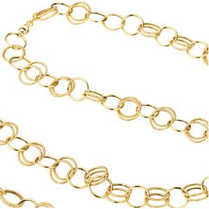 14K Yellow Gold 38 Inch Large Link Chain Long Necklace