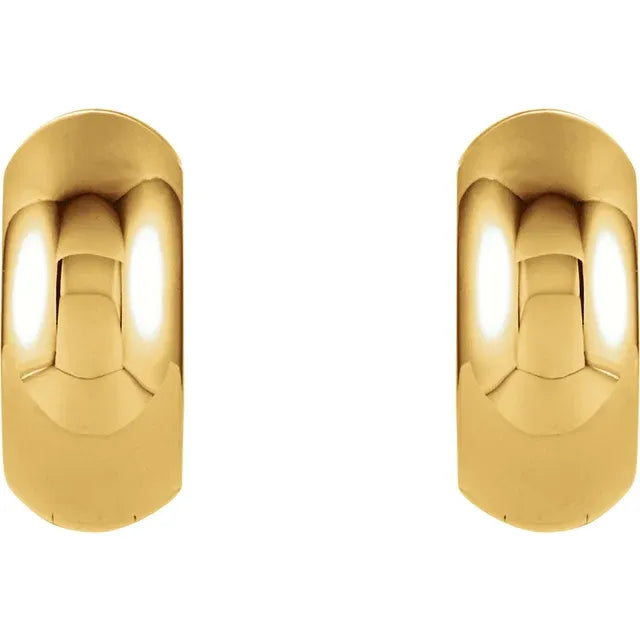 14K Yellow Gold 12.7 x 5.5 Huggie Hoop Earrings