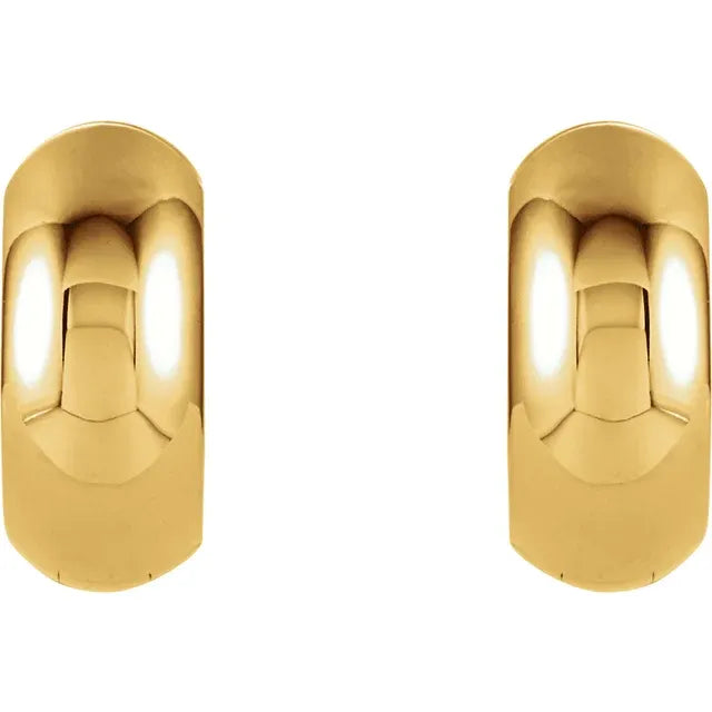 14K Yellow Gold 12.7 x 5.5 Huggie Hoop Earrings