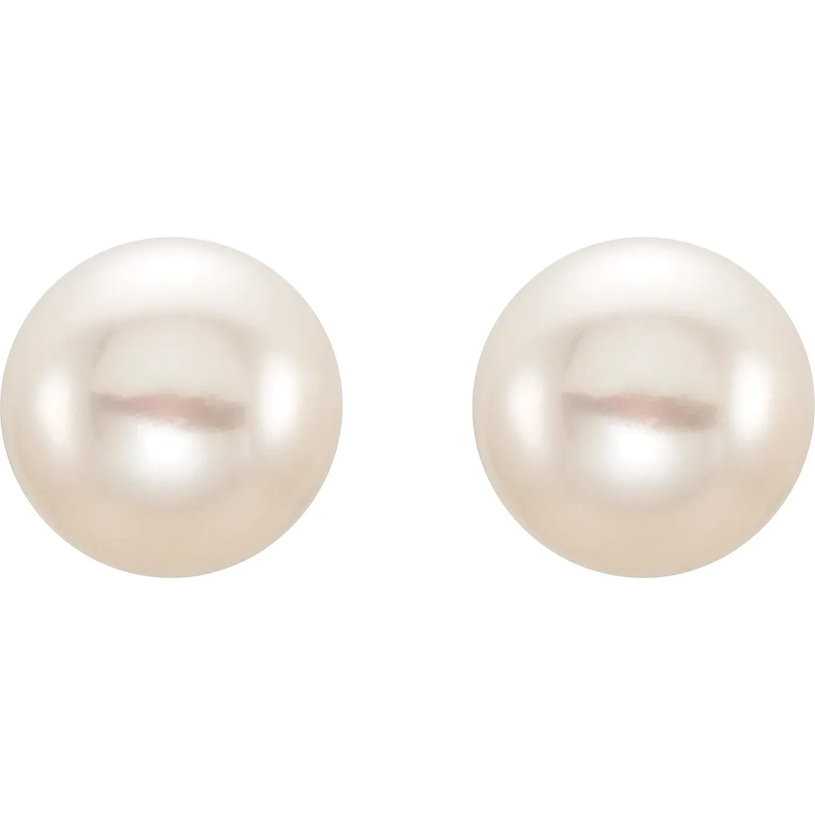 14K Yellow Gold 8-9 mm Cultured White Freshwater Pearl Stud Earrings