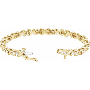 Design Your Own Diamond Or Gemstone 34 Stone 14K Yellow Gold Bracelet