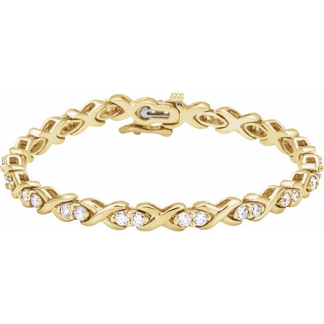 Design Your Own Diamond Or Gemstone 34 Stone 14K Yellow Gold Bracelet