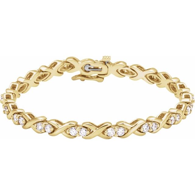 Trente Quatre 34 Stone 14K Yellow Gold 2 And 3/8 Carat Diamond Bracelet