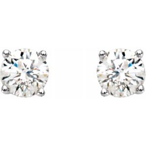 14K Gold Cocktail Style Round White Natural Diamond Stud Earrings
