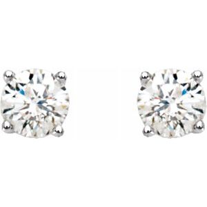 14K Gold Cocktail Style Round White Natural Diamond Stud Earrings