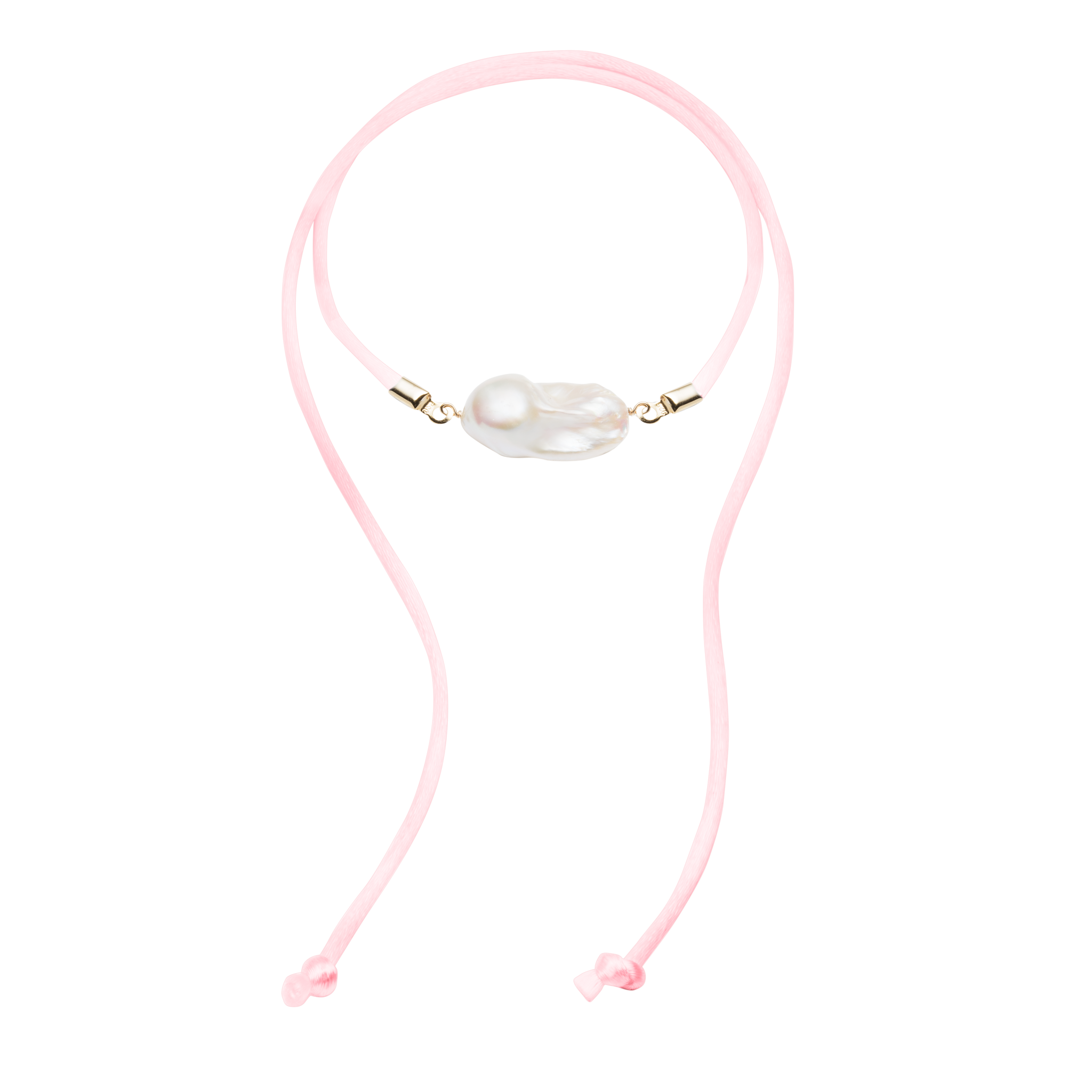 Baroque Freshwater Pearl & Satin Convertible Necklace / Anklet - Gold