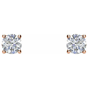 14K Gold Cocktail Style Round White Natural Diamond Stud Earrings