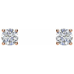 14K Gold Cocktail Style Round White Natural Diamond Stud Earrings