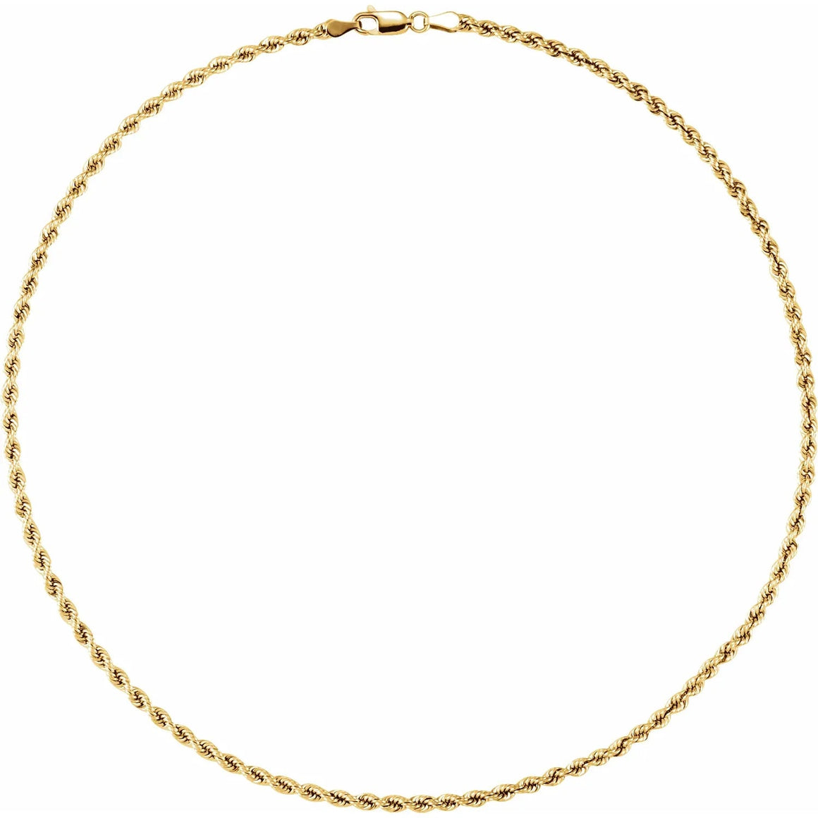 14K Yellow Gold 3mm Rope Chain Bracelet