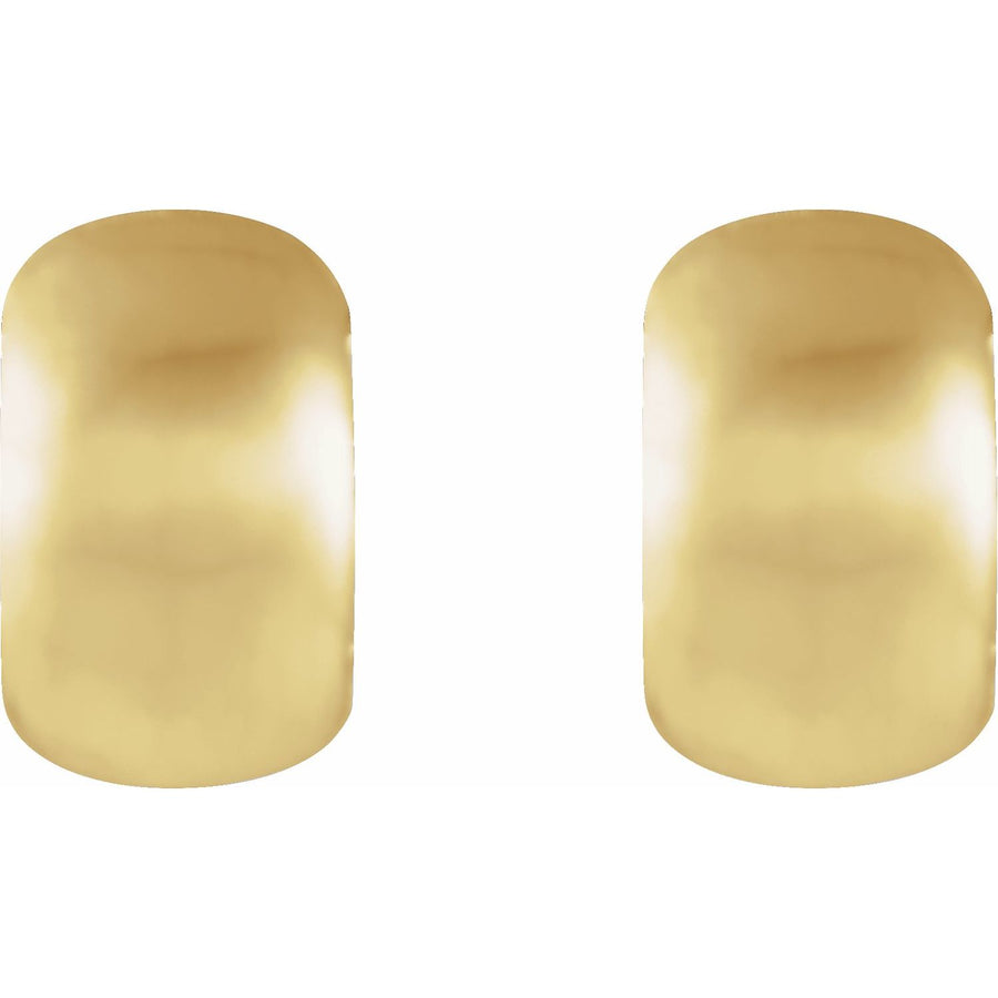 14K Brushed Yellow Gold 11.5 mm Huggie Hoop Earrings