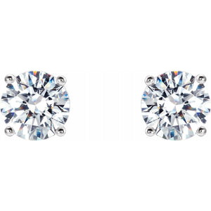 14K Gold Cocktail Style Round White  Lab-Grown Diamond Stud Earrings