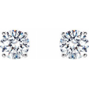 14K Gold Cocktail Style Round White  Lab-Grown Diamond Stud Earrings