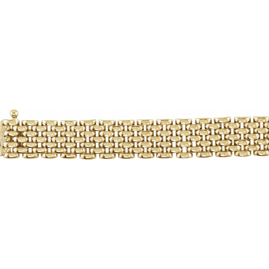 Women's 7 Inch Solid 14K Yellow Gold Panther Bracelet