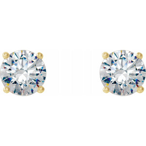 14K Gold Cocktail Style Round White  Lab-Grown Diamond Stud Earrings