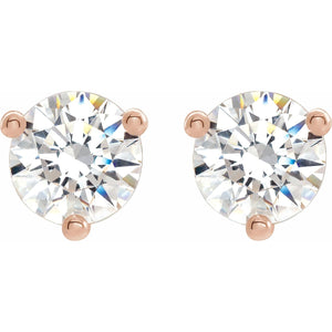 14K White Gold Round Lab-Grown Moissanite Stud Earrings