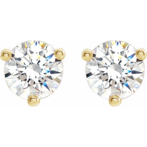 14K White Gold Round Lab-Grown Moissanite Stud Earrings