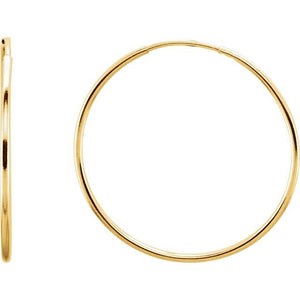 14K Yellow Gold 24 mm Endless Hoop Earrings