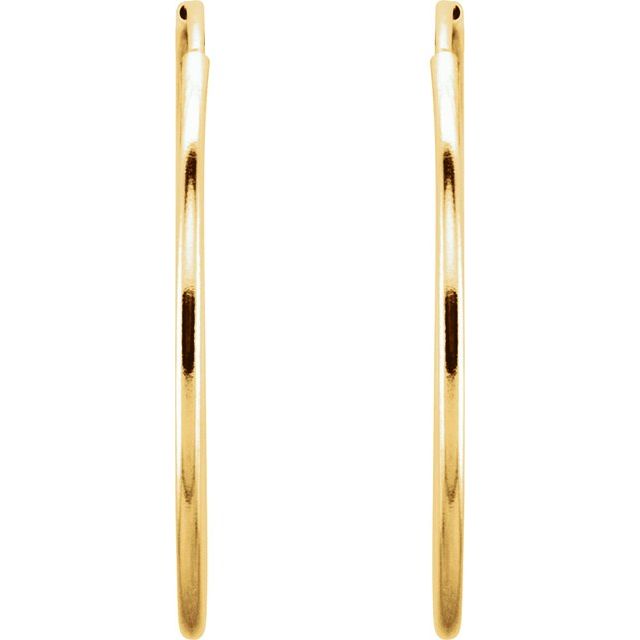 14K Yellow Gold 24 mm Endless Hoop Earrings
