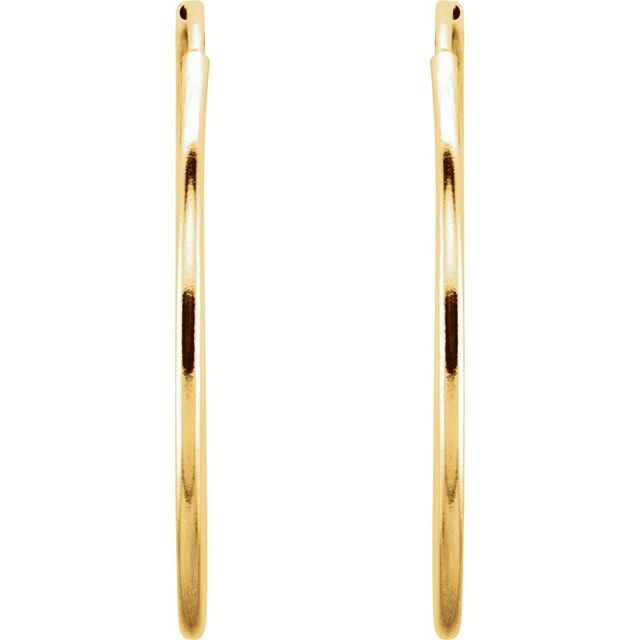 14K Yellow Gold 24 mm Endless Hoop Earrings