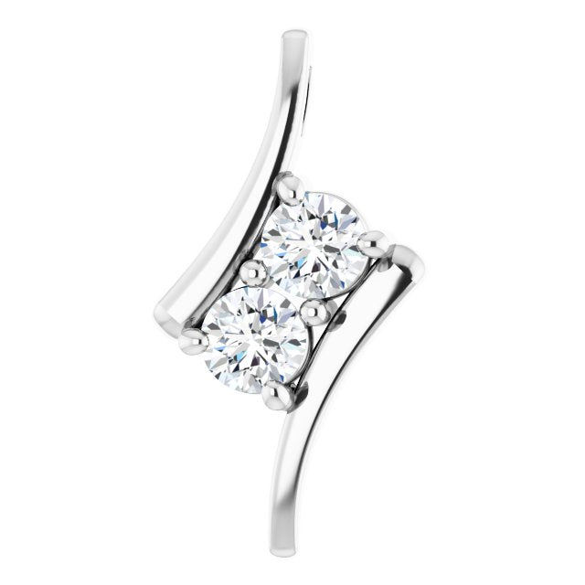 1/2 Carat White Natural Diamond Pendant In Platinum