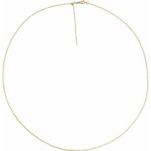 Minimalist Adjustable 1mm Box Chain Threader Necklace In 14K Yellow Gold