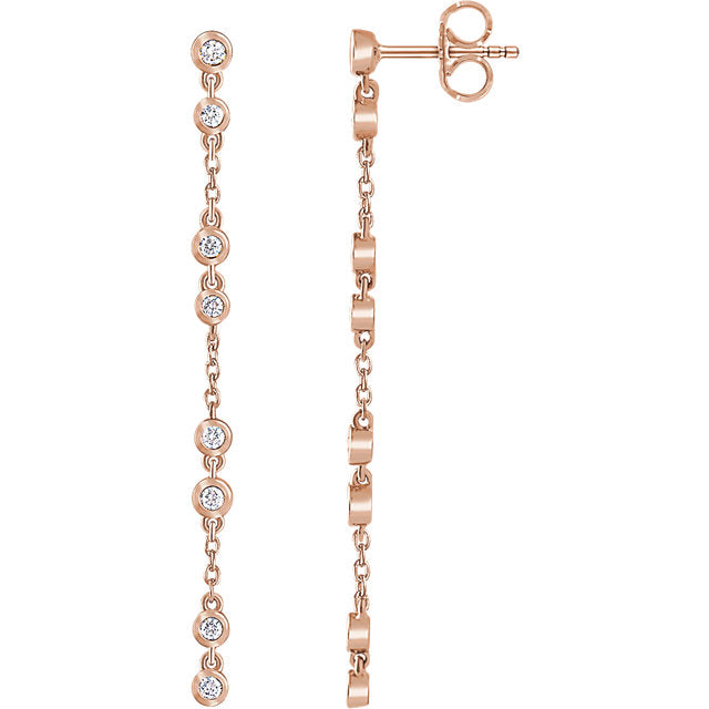 Les Petits Diamants Rose Gold Diamond Drop Earrings