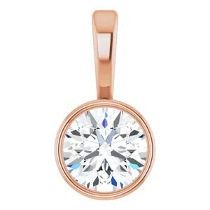 Women's 1/4 Carat Diamond Bezel-Set Round Charm Pendant In Platinum