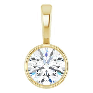 Women's 1/4 Carat Diamond Bezel-Set Round Charm Pendant In Platinum