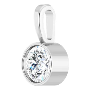 Women's 1/4 Carat Diamond Bezel-Set Round Charm Pendant In Platinum