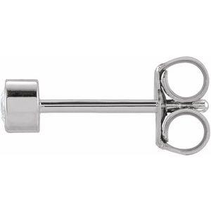 Platinum .06 Carat Natural Diamond Micro Bezel Single Stud Earring