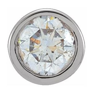 14K Yellow Gold .06 Carat Natural Diamond Micro Bezel Single Stud Earring