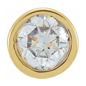 14K Yellow Gold .06 Carat Natural Diamond Micro Bezel Single Stud Earring