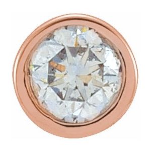14K Yellow Gold .06 Carat Natural Diamond Micro Bezel Single Stud Earring