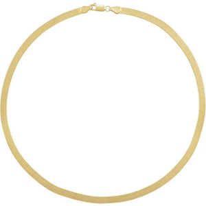 14K White Gold 4.6 mm Wide Flexible Herringbone Chain Necklace