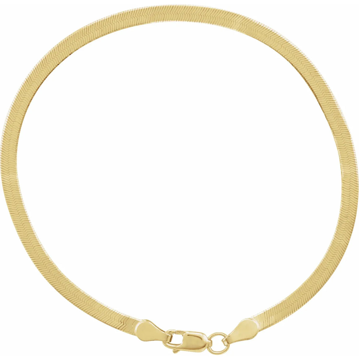 14K Yellow Gold 2.8mm Thin Flexible Herringbone Chain Necklace