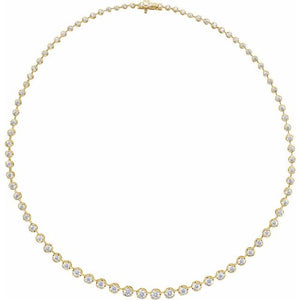 14K Yellow Gold 6.75 Carat Lab-Grown Diamond Cascade 16 Inch Necklace