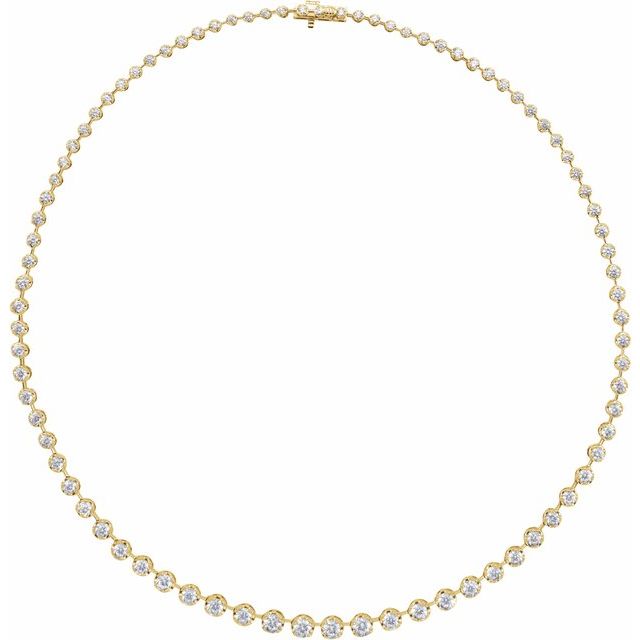 14K Yellow Gold 6.75 Carat Lab-Grown Diamond Cascade 16 Inch Necklace