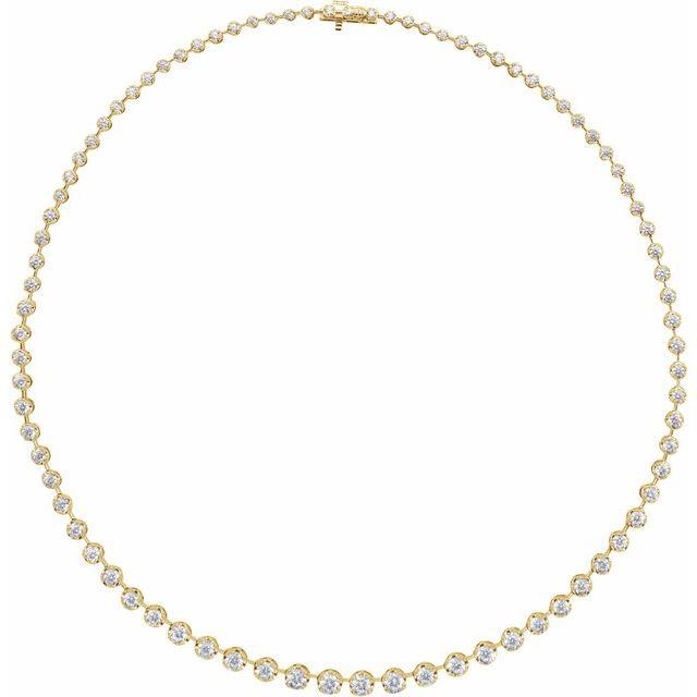 14K White Gold 6.75 Carat Lab-Grown Diamond Cascade 16 Inch Necklace